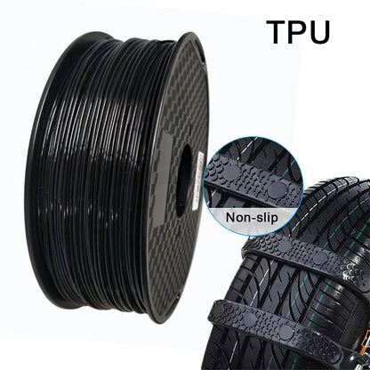 Black TPU Flexible Filament 1.75mm – 100g / 250g Soft 95A for FDM 3D Printers