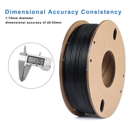 ABS Filament 1.75mm – 0.25kg Black ±0.02mm for FDM 3D Printers