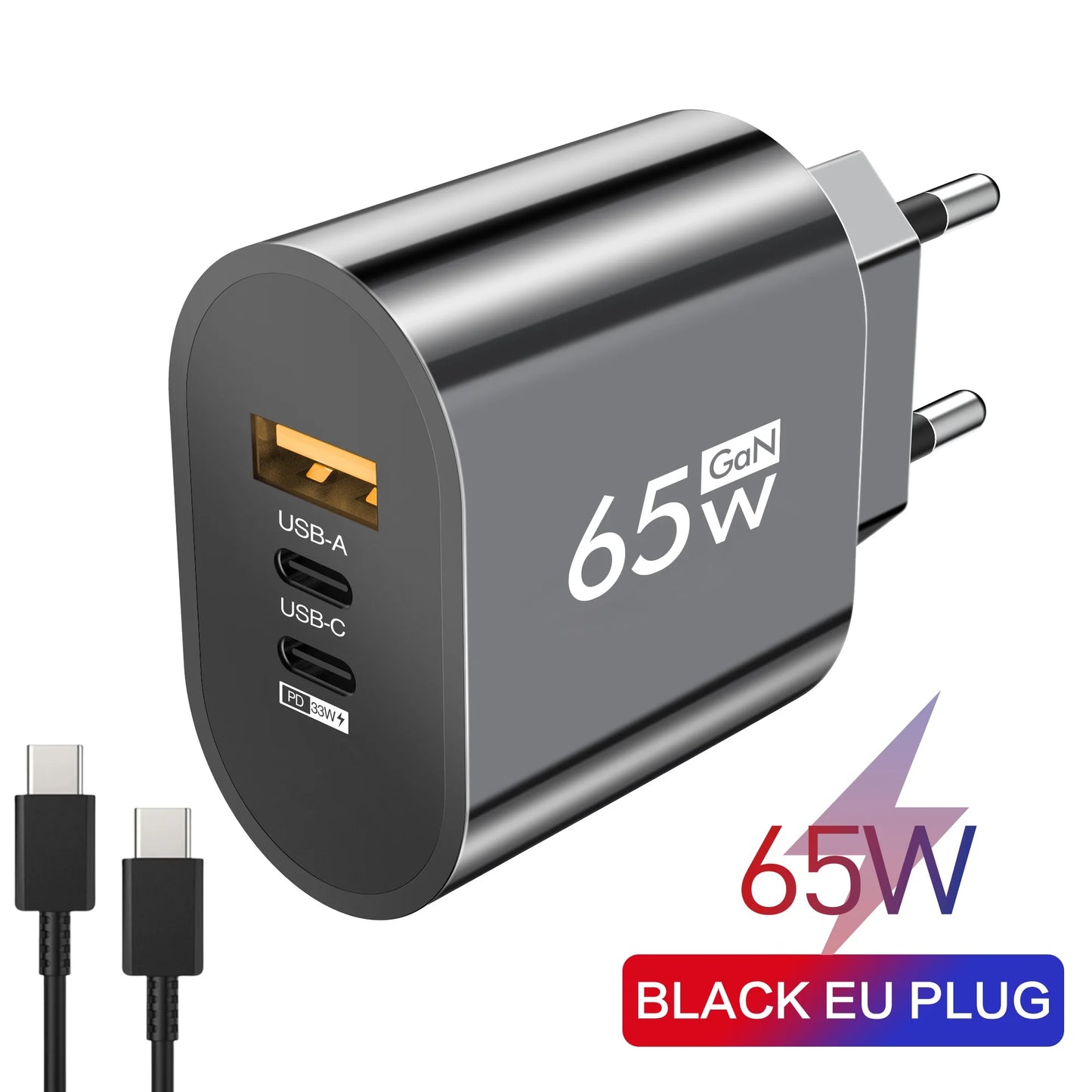 65W GaN Multi-Port USB-C Charger