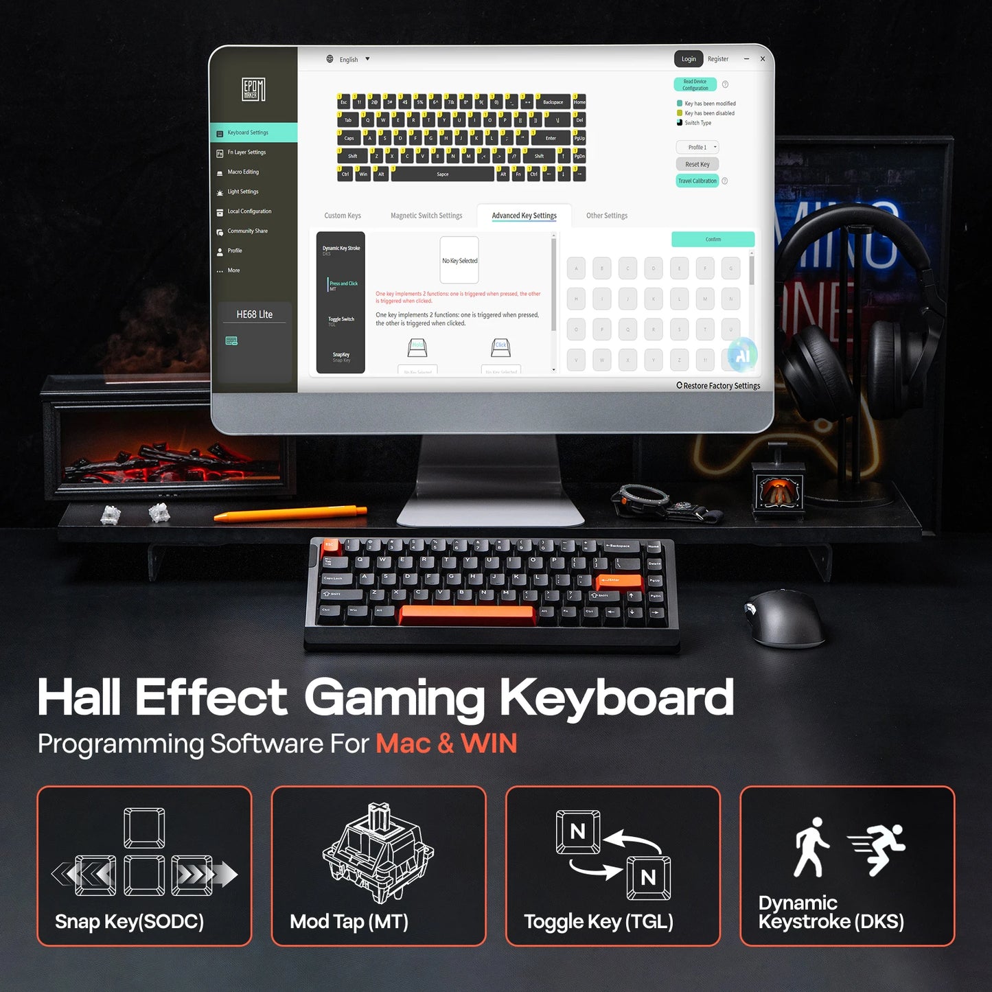 EPOMAKER HE68 Lite Magnetic Keyboard