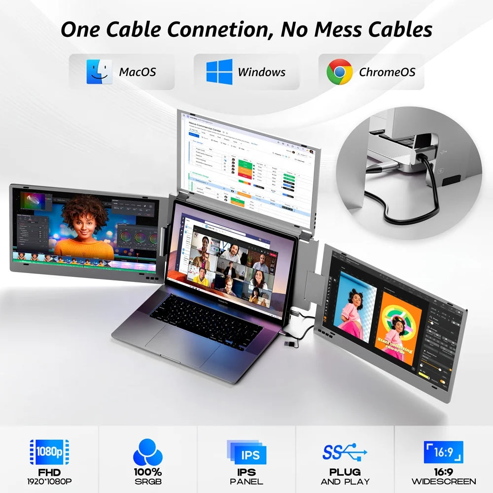 Triple Screen Laptop Monitor