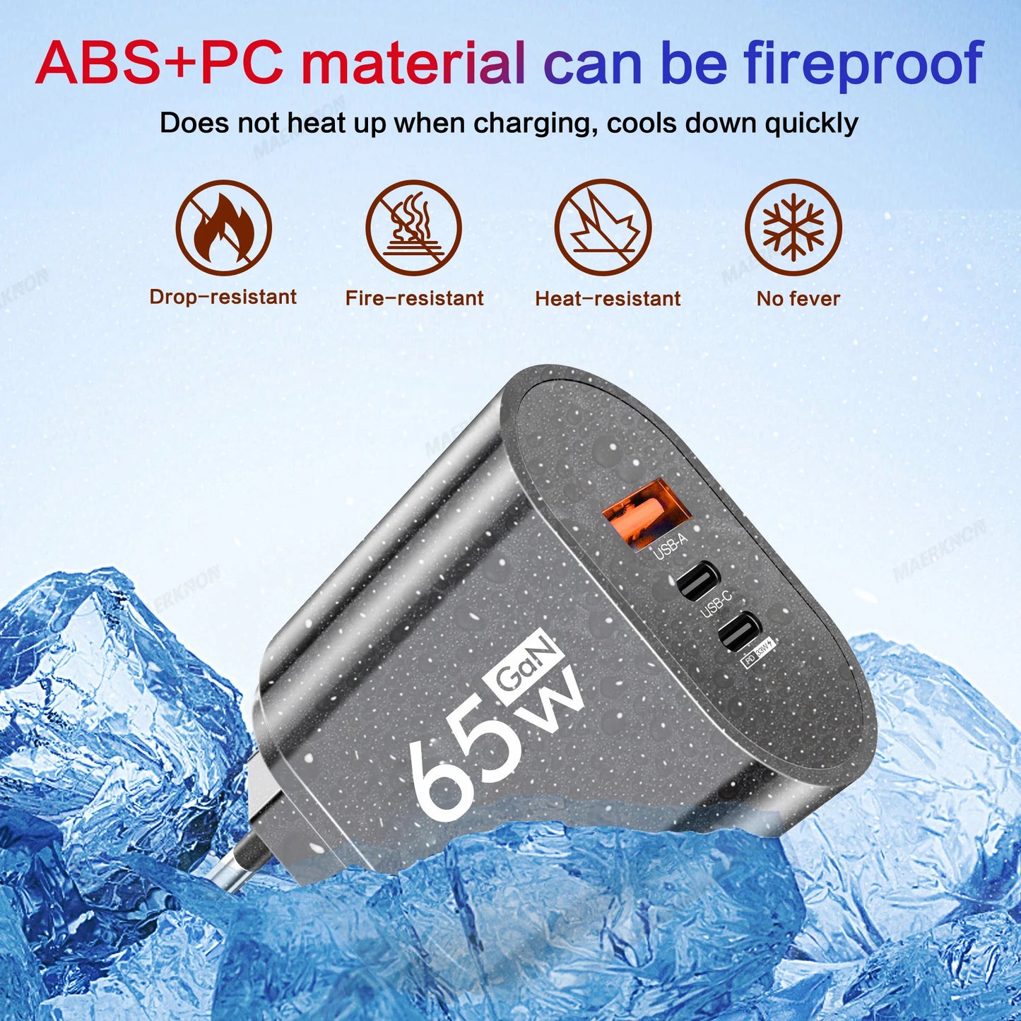 65W GaN Multi-Port USB-C Charger