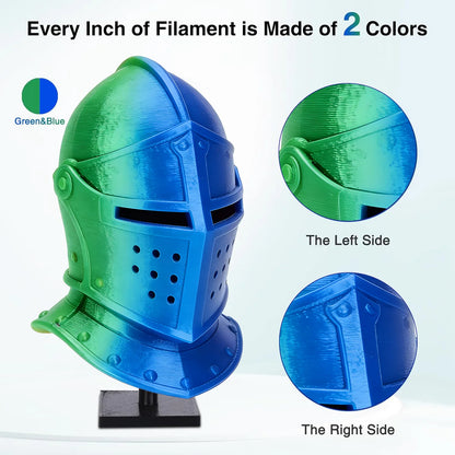 Dual Color PLA Filament – 1.75mm 250g Gradient Two-Tone Spool