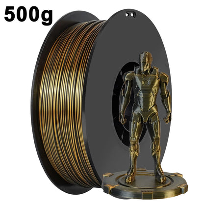 250g 500g 1Kg PLA Filament Silk Black Red Dual Color