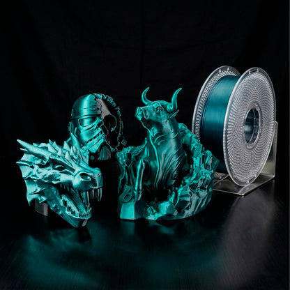 Silk PLA Filament 1.75mm – 1kg Dual Color Black & Green Gradient Sparkle Finish