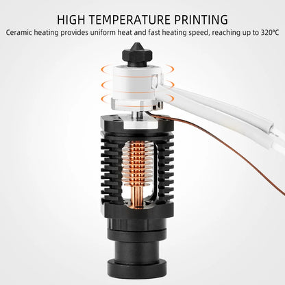 E3D V6 Hotend Upgrade Kit – Ceramic Heating Core, Bimetal Heatbreak & Hardened Steel Nozzle for CR-10 / Voron / Ender 3