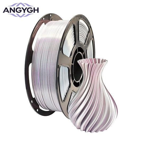 Silk PLA Tri-Color Rainbow Filament 1.75mm – Pearlescent Gradient for FDM 3D Printers