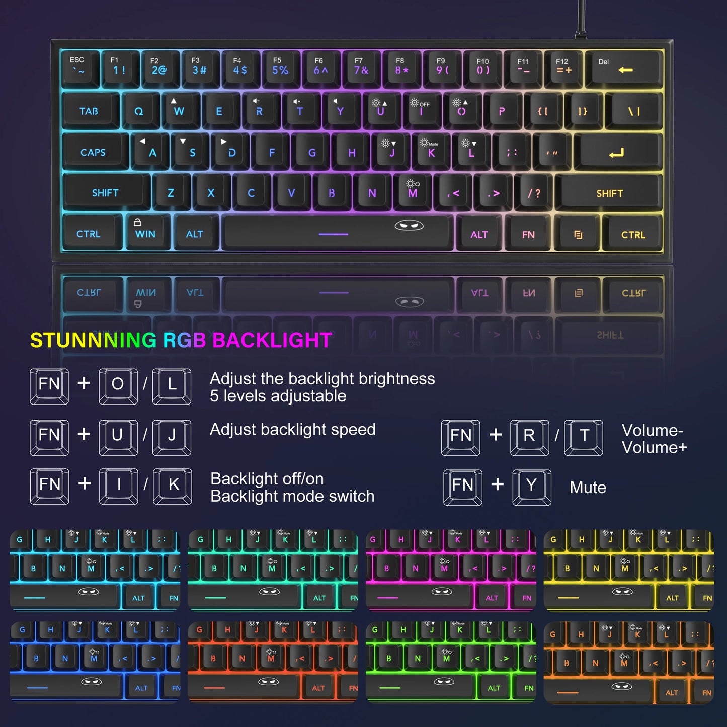 MageGee 60% RGB Gaming Keyboard