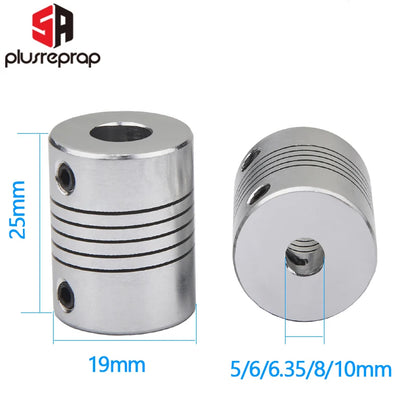 Flexible Jaw Coupling Coupler – 5 / 6 / 6.35 / 8 / 10mm Shaft for 3D Printer Stepper Motors