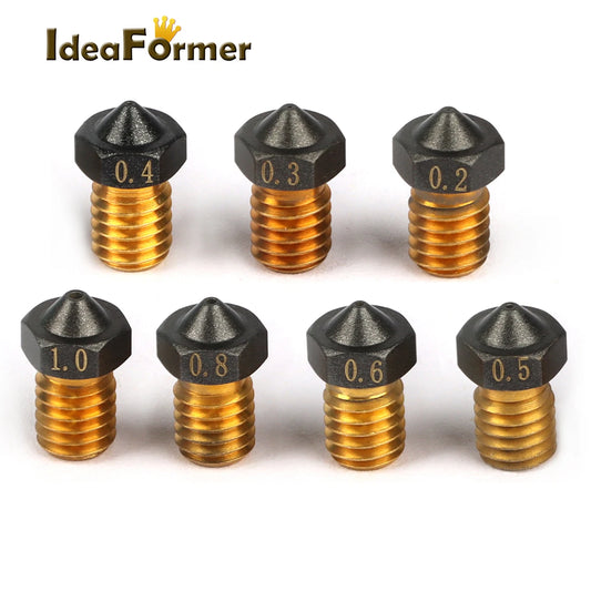 E3D V6 Brass Nozzle Set – 0.2 / 0.3 / 0.4 / 0.5 / 0.6 / 0.8mm
