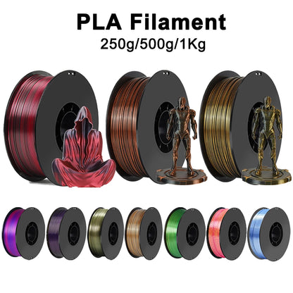 250g 500g 1Kg PLA Filament Silk Black Red Dual Color