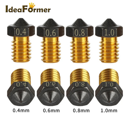 E3D V6 Brass Nozzle Set – 0.2 / 0.3 / 0.4 / 0.5 / 0.6 / 0.8mm