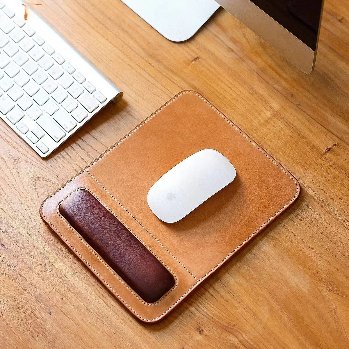 Leather Wrist Rest Mouse Pad