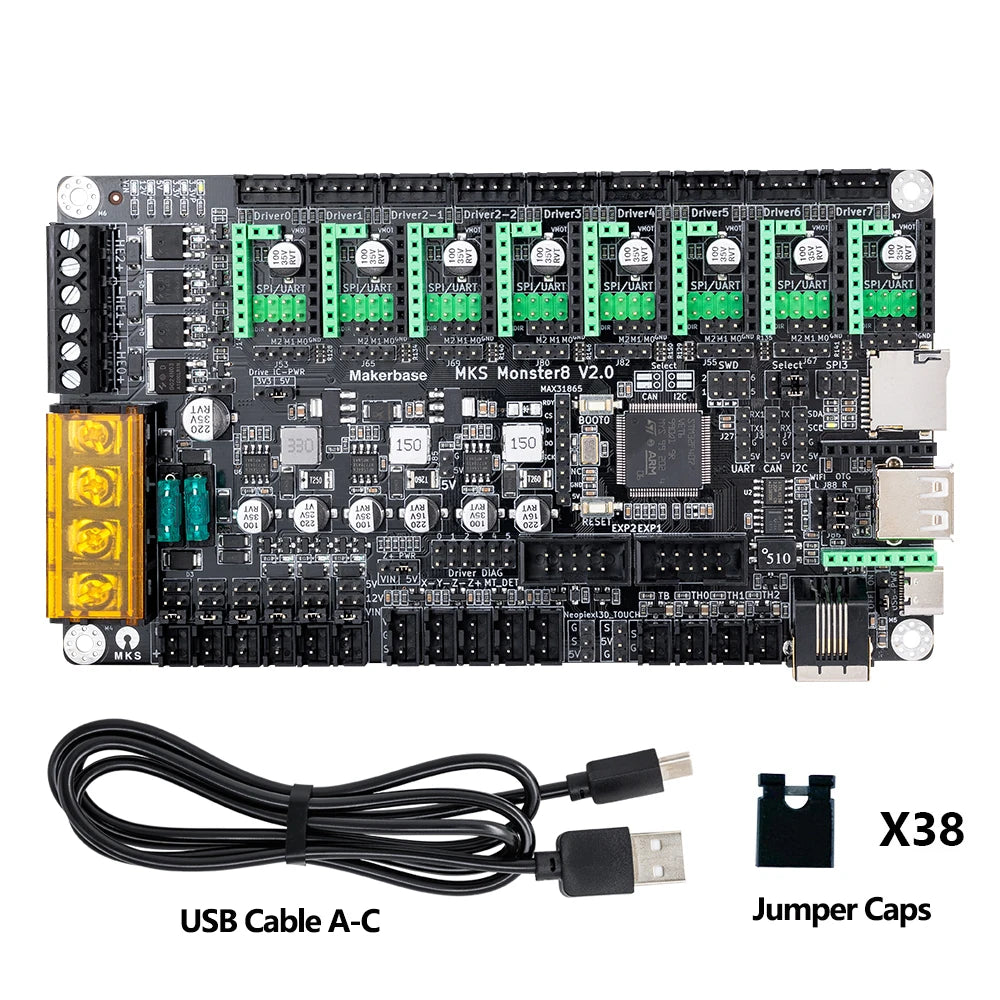 Makerbase MKS Monster8 – 32-Bit 3D Printer Control Board with TMC2209 for Voron / Octopus