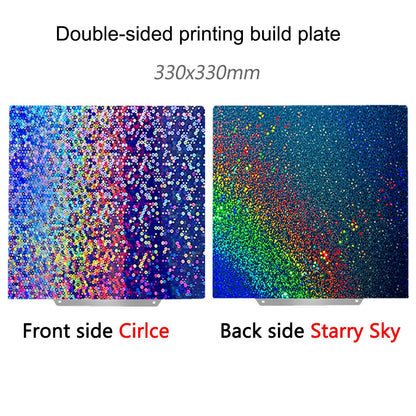 Anycubic Kobra 2 Plus Build Plate – Double-Sided Textured PEI Powder Coated Spring Steel Sheet 330x330mm