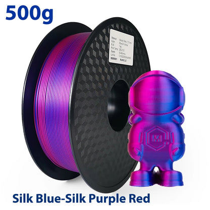 250g 500g 1Kg PLA Filament Silk Black Red Dual Color