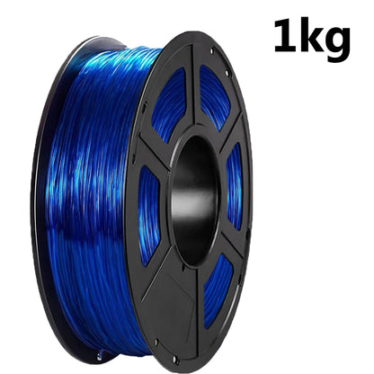 TPU Flexible Filament 1.75mm – 250g / 500g / 1kg Transparent Blue & Clear for FDM 3D Printers