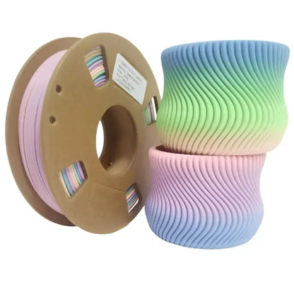 Matte Rainbow Gradient Filament 1.75mm – 250g PLA Multicolour Purple / Pink / Green / Blue