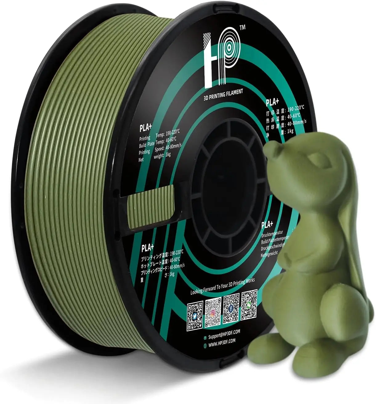 HP3DF Matte PLA Filament 1.75mm – 1kg No Bubble Smooth Finish for FDM 3D Printers