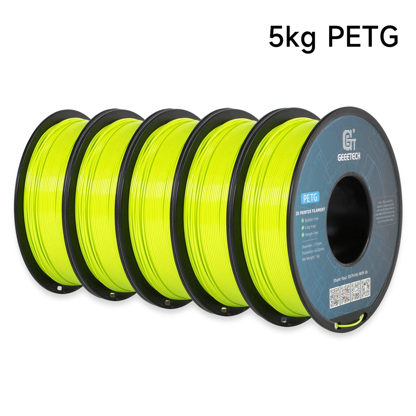Geeetech PETG Filament 1.75mm – 5kg Vacuum Packed Colorful Spool for FDM 3D Printers