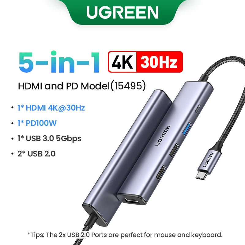 UGREEN 10-in-1 USB-C Hub 4K HDMI RJ45 PD100W