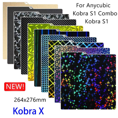 Anycubic Kobra X Build Plate – Double-Sided PET / PEO / PEY Flexible Steel Sheet 264x274mm