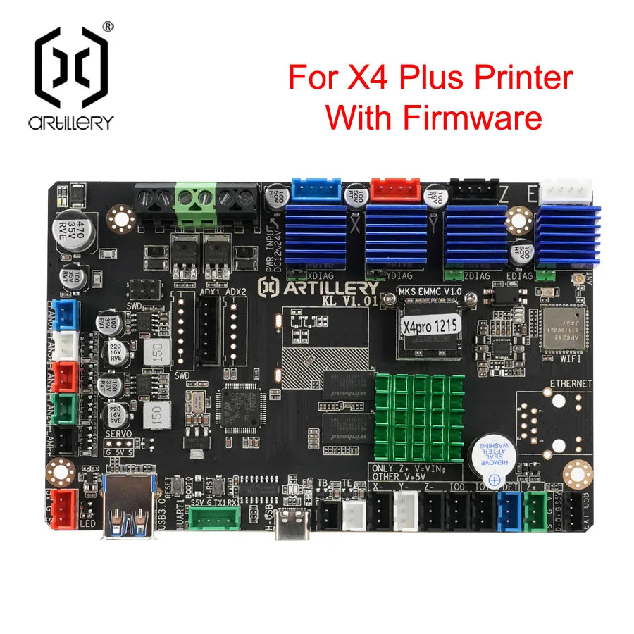 Artillery X4 Pro / X4 Plus Mainboard – 32-Bit Klipper Motherboard Direct Replacement