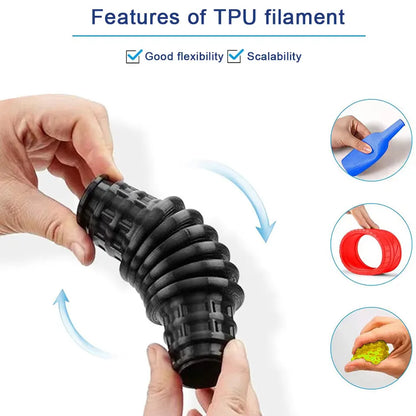 Black TPU Flexible Filament 1.75mm – 100g / 250g Soft 95A for FDM 3D Printers