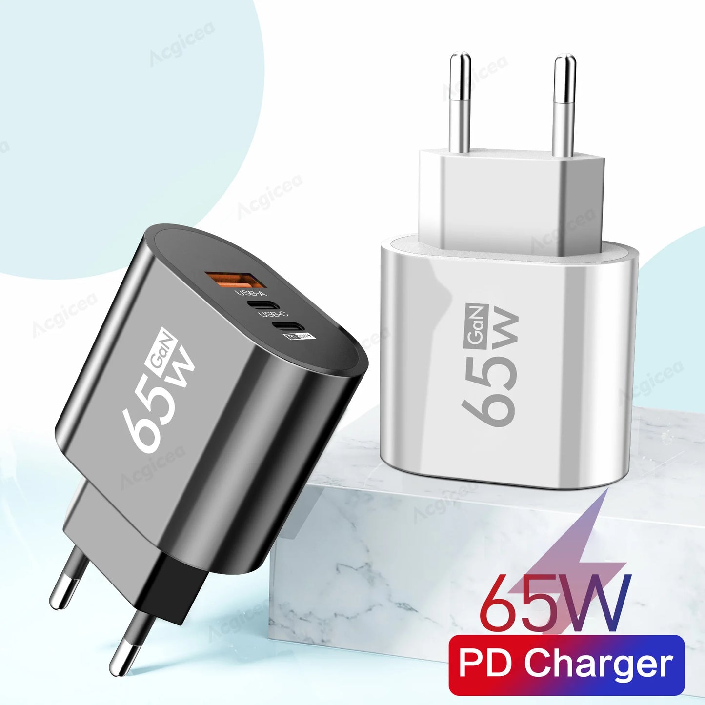 65W GaN Multi-Port USB-C Charger